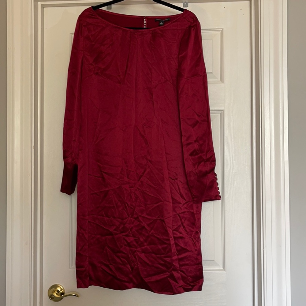Crimson red silk dress